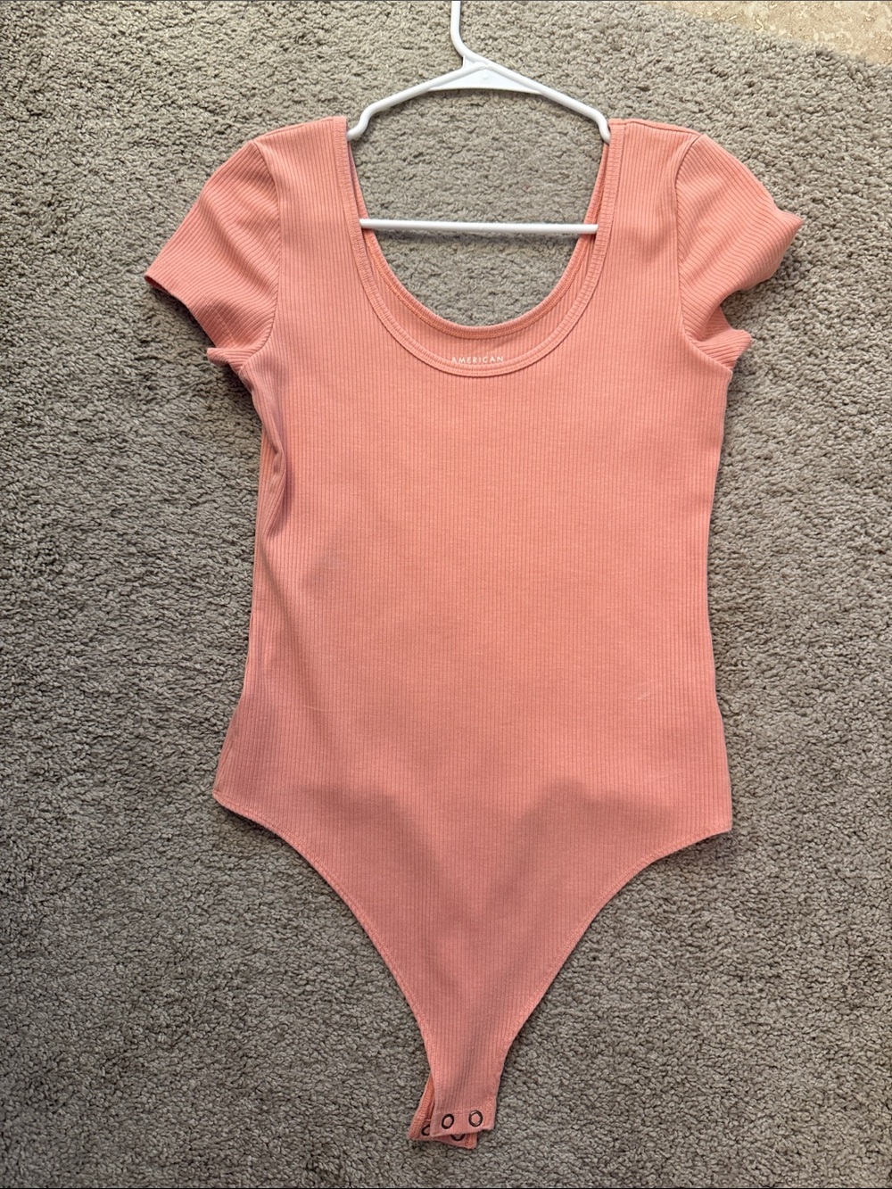 American Eagle Outfitters Coral Ribbed Kids One-Piece Bodysuit